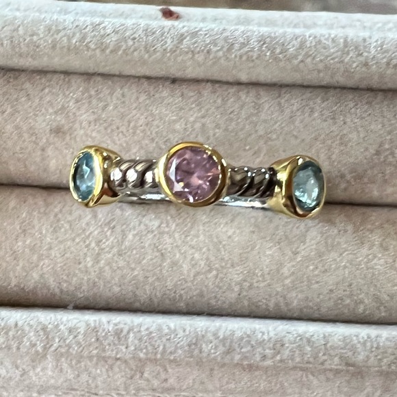 SAVVY CIE JEWELS Two-Tone Sterling
Silver Multicolor CZ - Picture 8 of 12